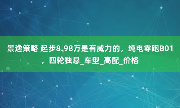 景逸策略 起步8.98万是有威力的，纯电零跑B01，四轮独悬_车型_高配_价格